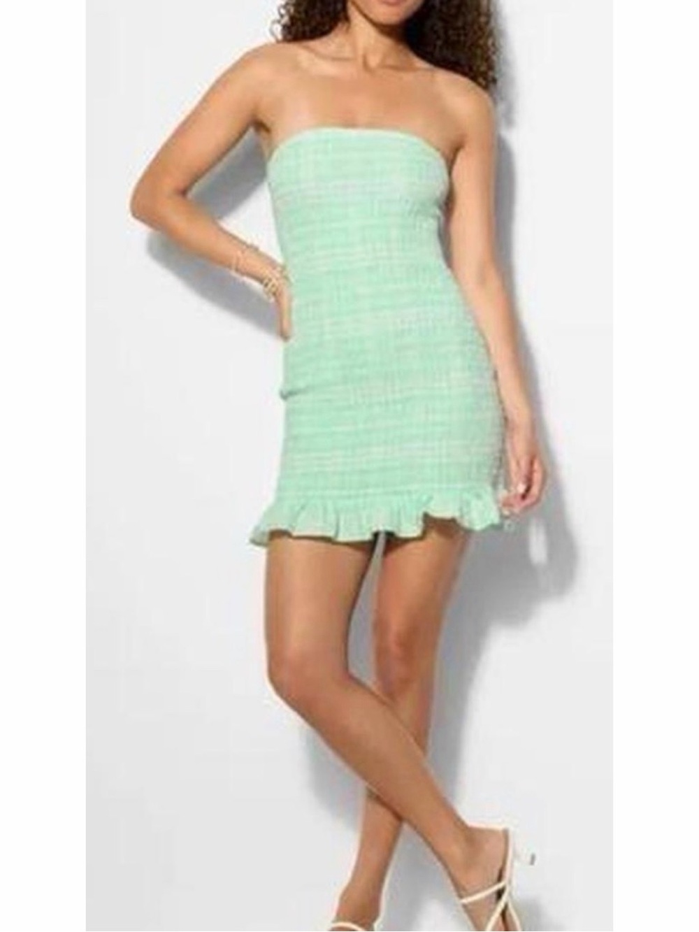 Wild Fable Smocked Bodycon Mini Dress Mint
